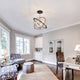 3 Light Farmhouse Semi Flush Mount Ceiling Light, Industrial Vintage, Globe