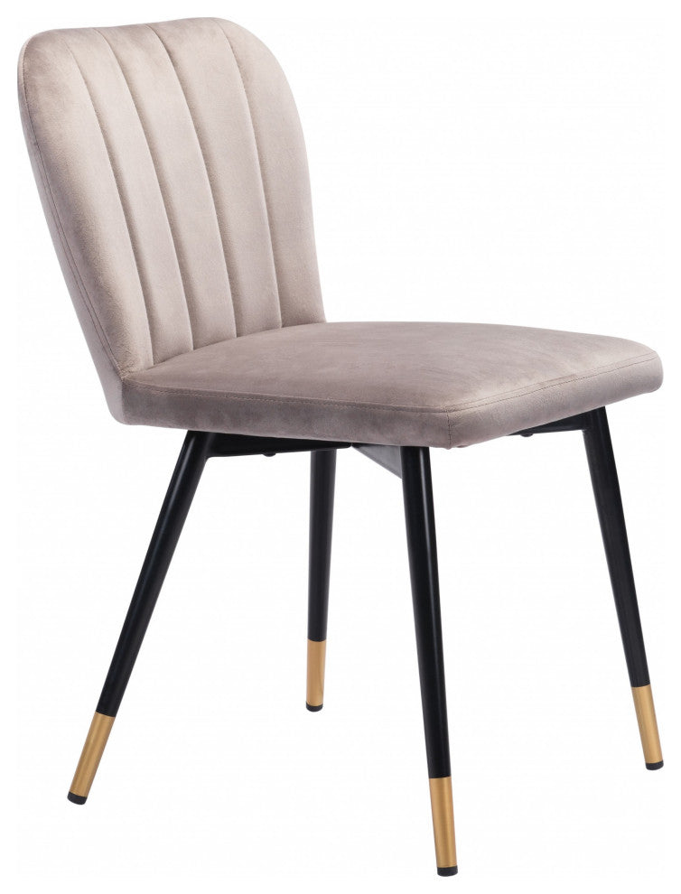 Set of Two Gray and Black Mod Profile Dining Chairs
