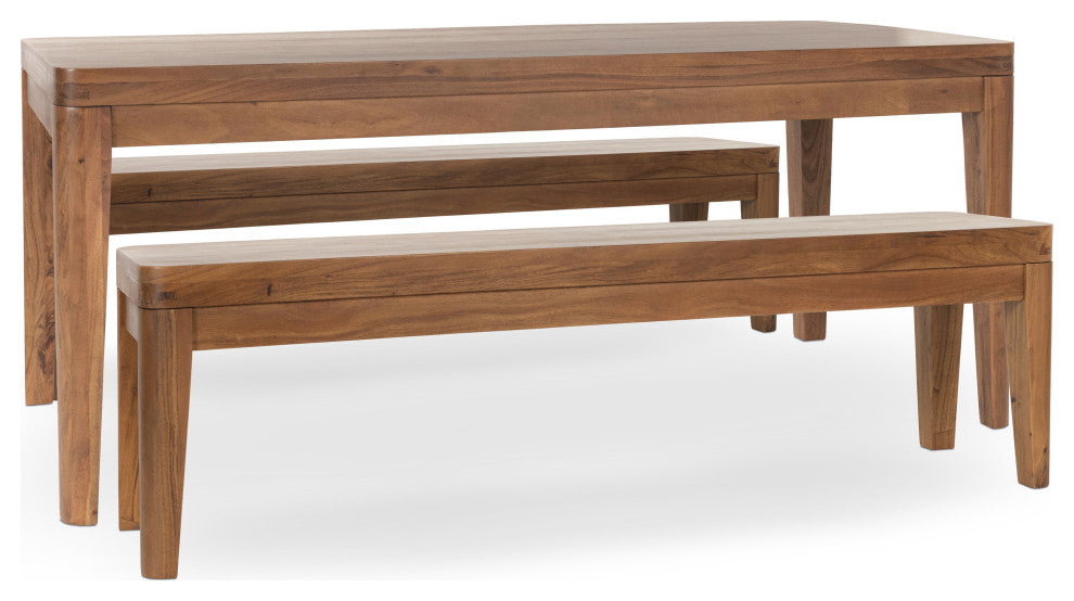 Arno 72" Acacia Wood Dining Table, Natural Finish by Kosas Home