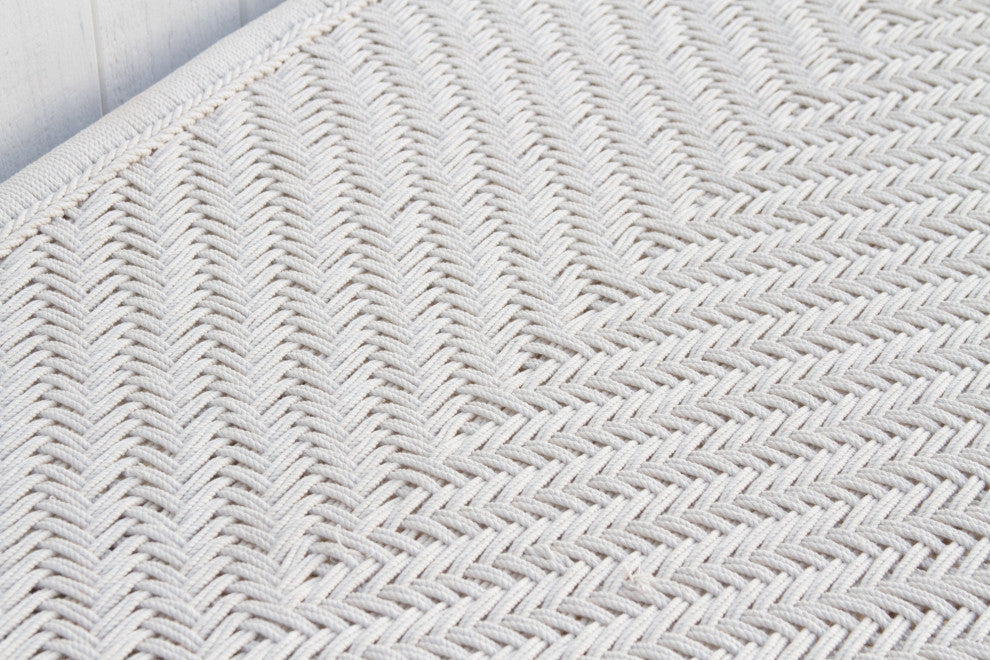 Bleached Wood and White Woven Charpai Coffee Table