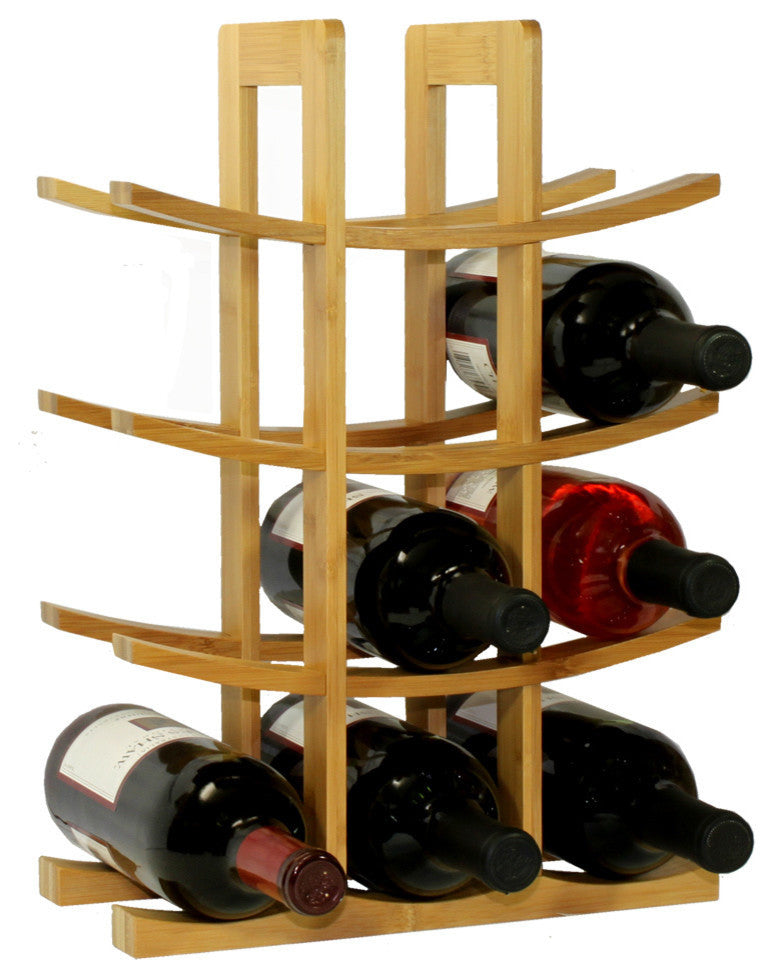 12-Bottle Bamboo Wine Rack, Natural