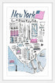 "Patriotic NY" Framed Painting Print, 30"x45"