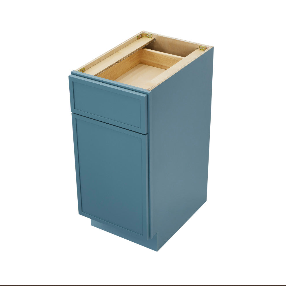 Vanity Art Birch Plywood Single Base Storage Cabinet, Sea Green, 15"