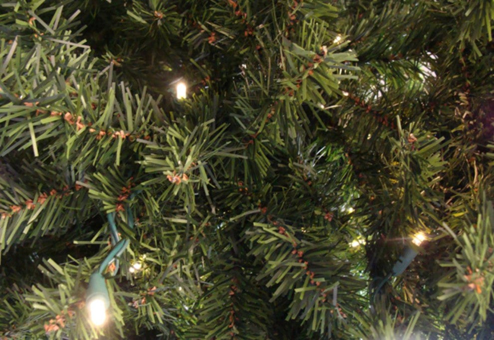 8' Pre-Lit Canadian Pine Artificial Christmas Tree Candlelight, LED Lights