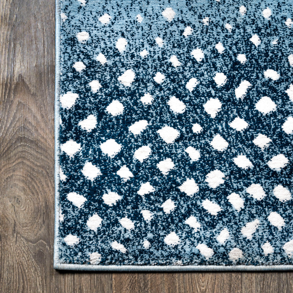 Antelope Modern Animal Blue/Cream 2 ft. x 8 ft. Runner Rug