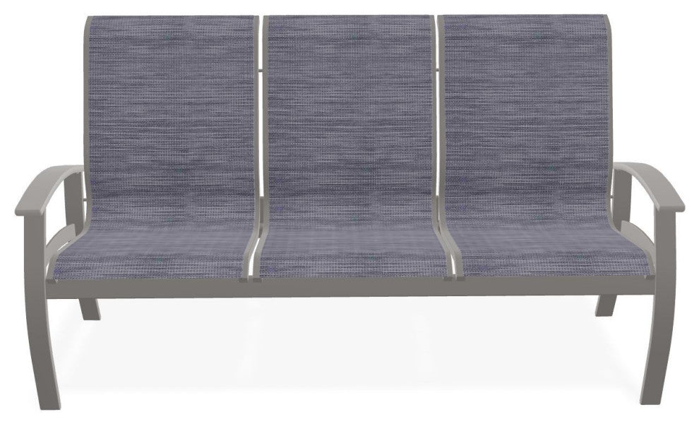 Belle Isle Sling 3-Seat Outdoor Sofa, Brooks/Warm Gray