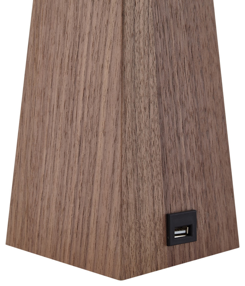 Inspired Home Iona Table Lamp, USB Charger, Beige