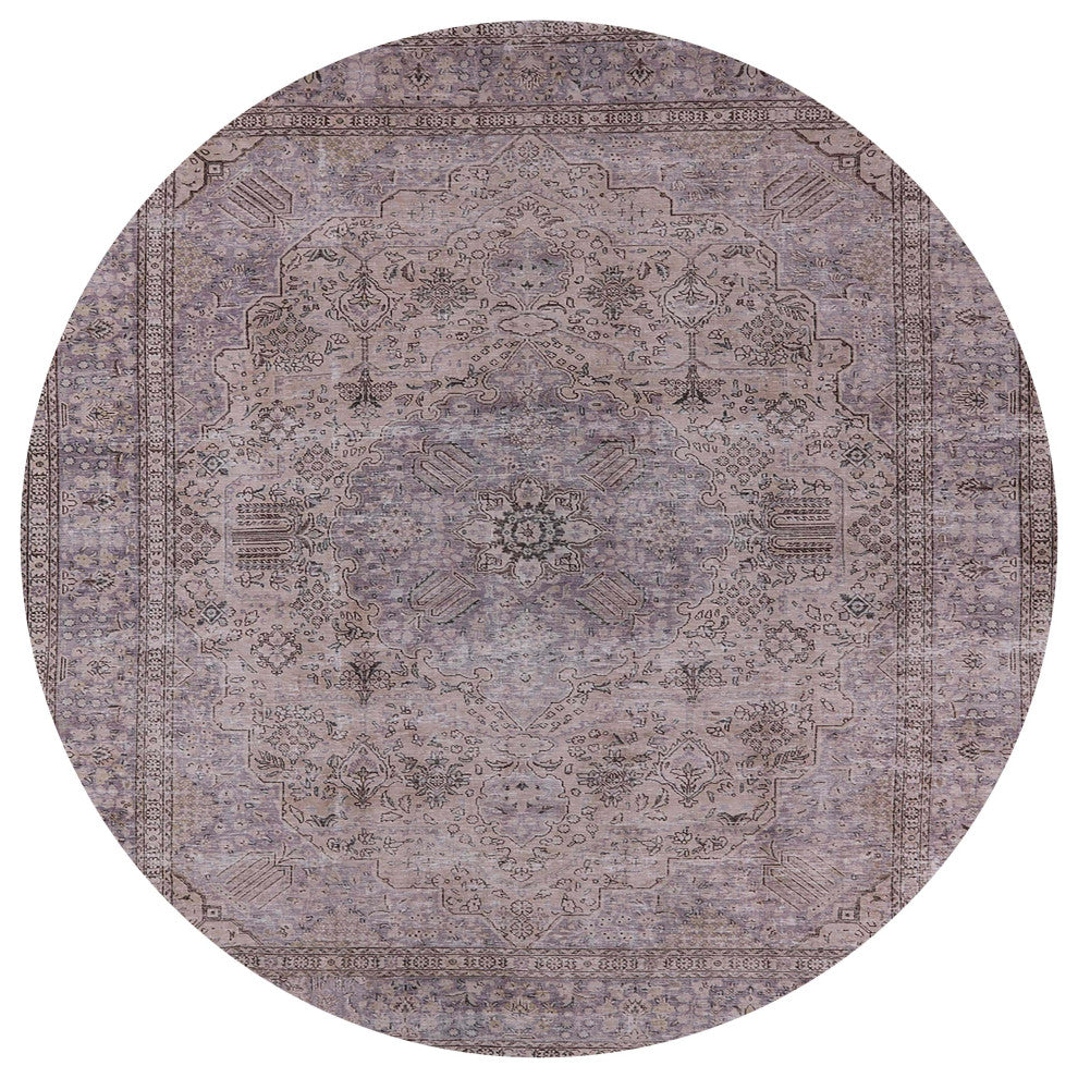 Ahgly Company Indoor Round Mid-Century Modern Area Rugs, 3' Round