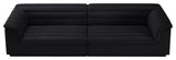 Cascade Upholstered Modular Sofa, Black, Velvet, Straight Sofa