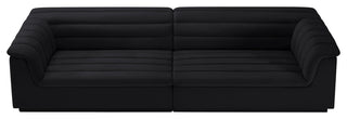 Cascade Upholstered Modular Sofa, Black, Velvet, Straight Sofa