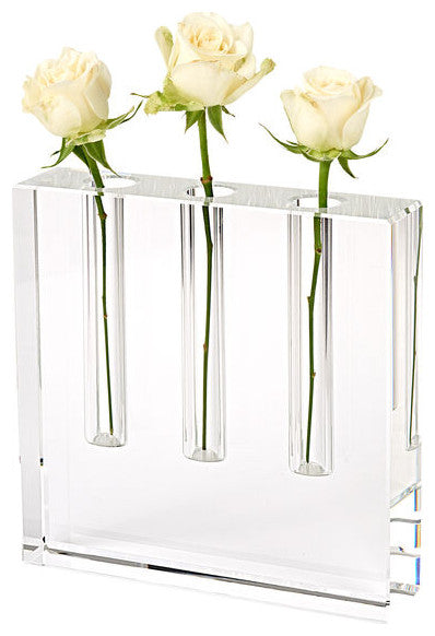 Badash YD217 Triple Play Handcrafted Square Optical Crystal Bud Vase