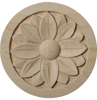 5"W x 5"H x 3/4"P Bedford Rosette, Alder