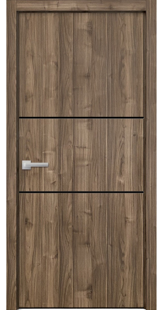Solid French Door 42 x 96 | Planum 0014 Walnut with| Bathroom