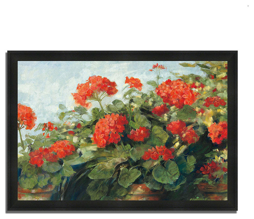 "Geranium Wave" By Carol Rowan, Framed Painting Print, Ready To Hang