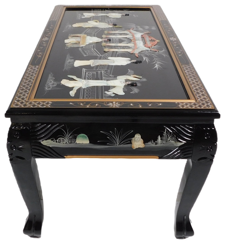Ball and Claw Lacquer Mother of Pearl Inlaid Dragon Coffee Table