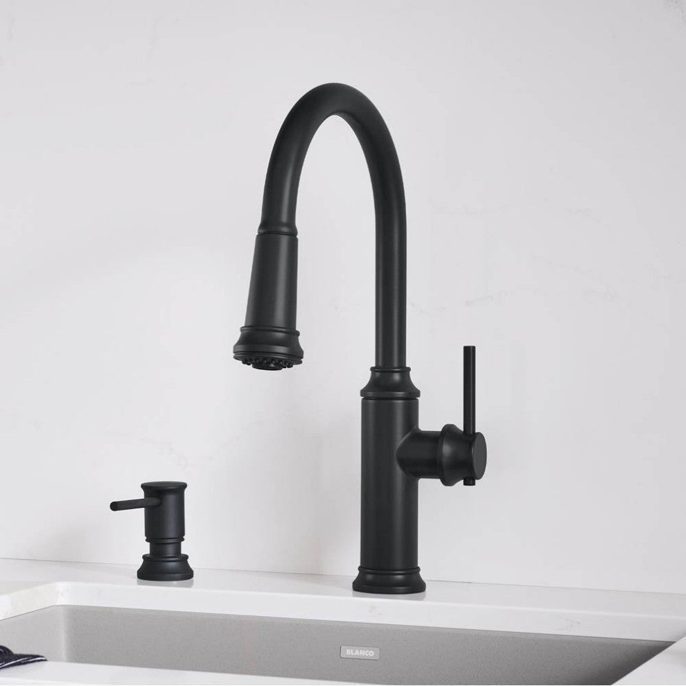 Blanco Empressa Pull-Down Kitchen Faucet, Matte Black