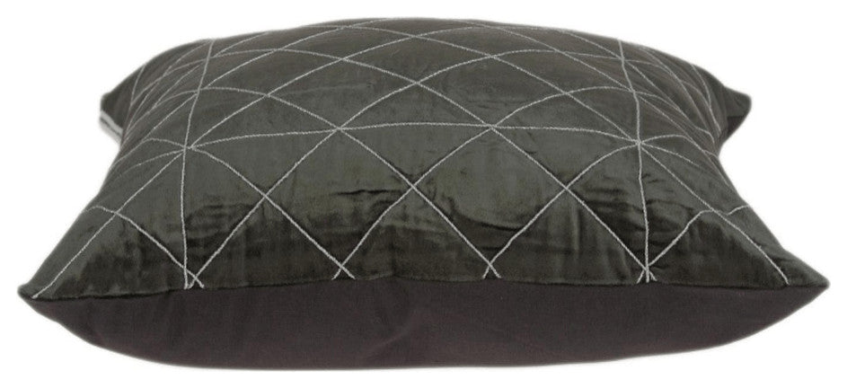 20" X 20" Gray Cotton Blend Zippered Pillow