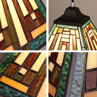 Firman Tiffany 1-Light Mission Ceiling Pendant 8" Shade