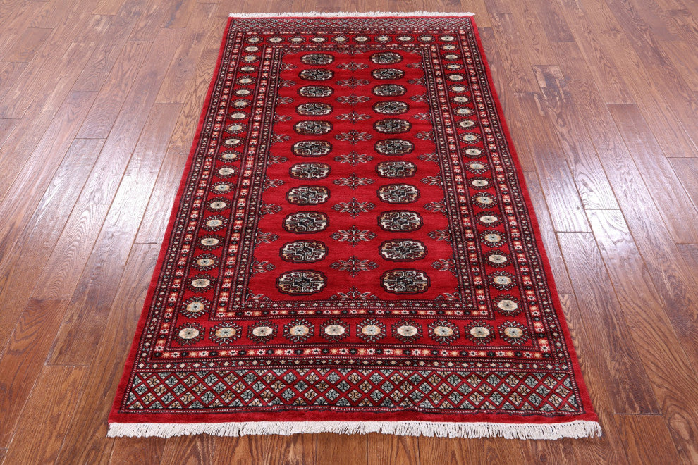 Handmade Silky Bokhara Wool Rug 4' 2" X 6' 8" - Q13794
