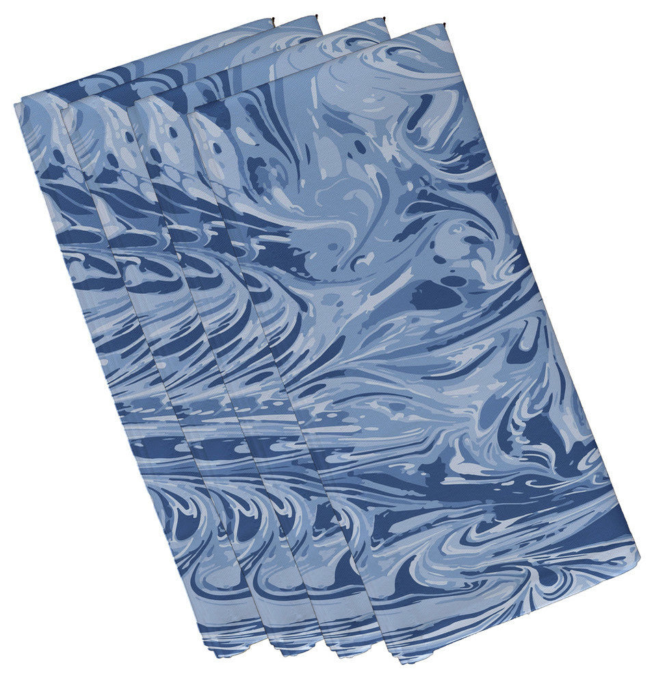 M?lange, Geometric Print Napkin, Blue, Set of 4