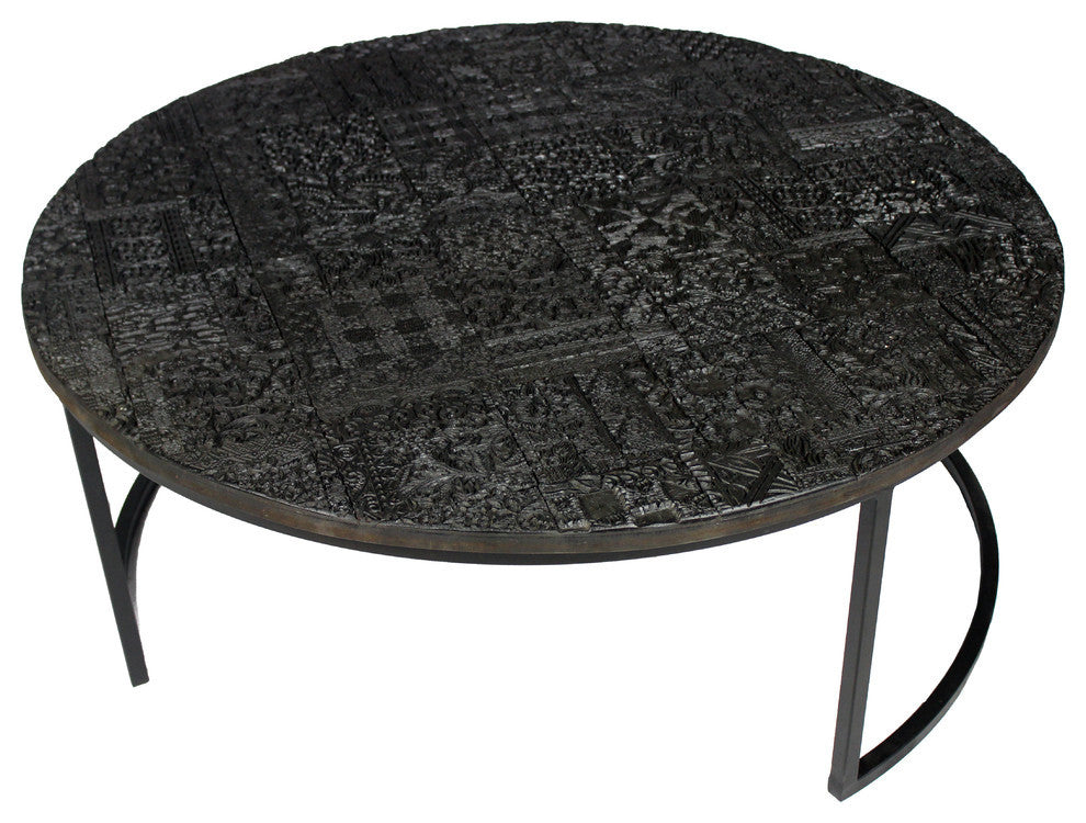 Orlando Ingram Nesting Cocktail Tables, Iron With Acid Etched Pattern on Top