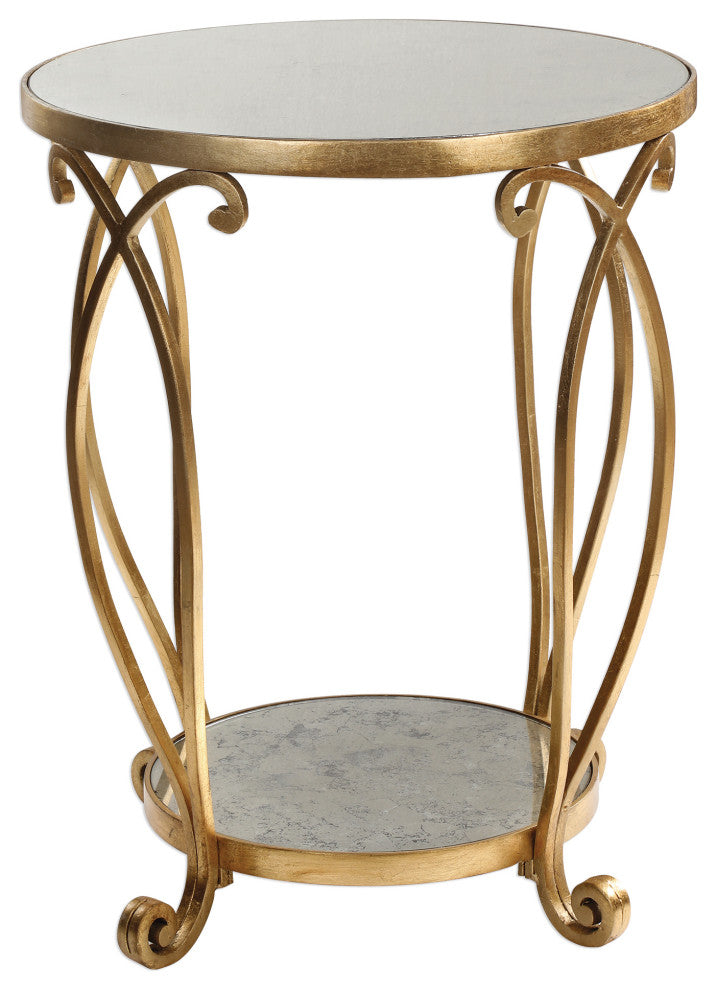 Uttermost Martella Round Gold Accent Table