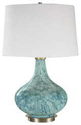 Uttermost Celinda Blue Gray Glass Lamp