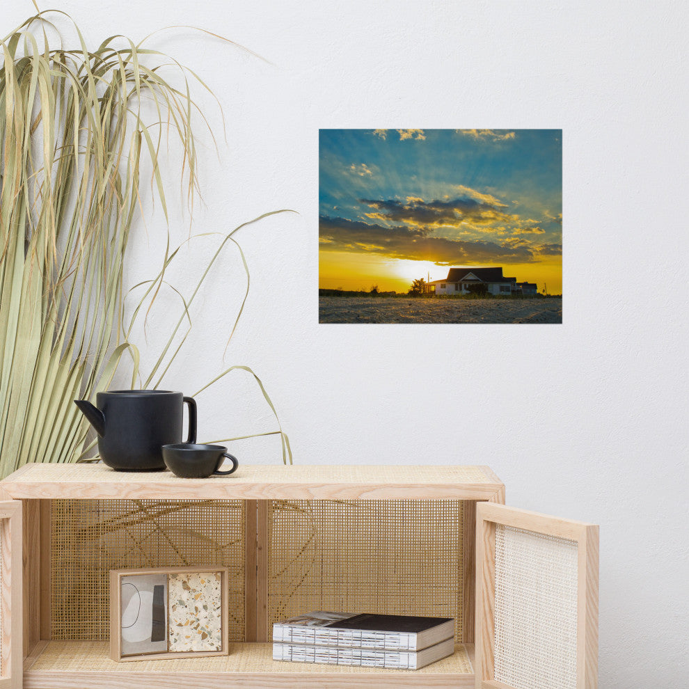 Sunset at Bowers Landscape Photo, Coastal Unframed Wall Art Print, 16" X 20"
