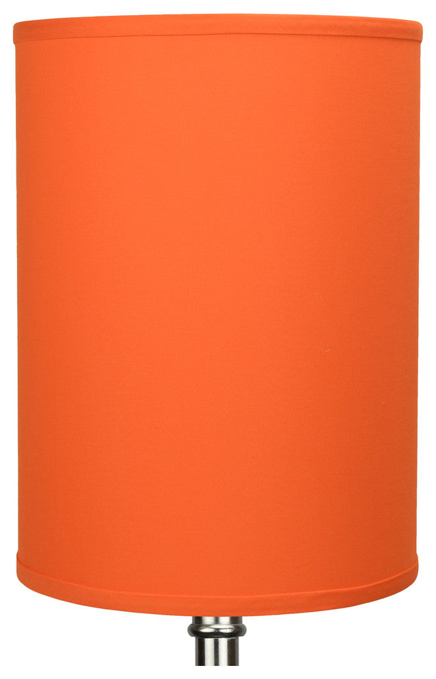 Fenchel Shades 11"x11"x15" Spider Attachment Drum Lamp Shade, Linen Carrot