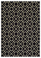 6' X 9' Black Ivory Machine Woven Geometric Diamonds Indoor Area Rug