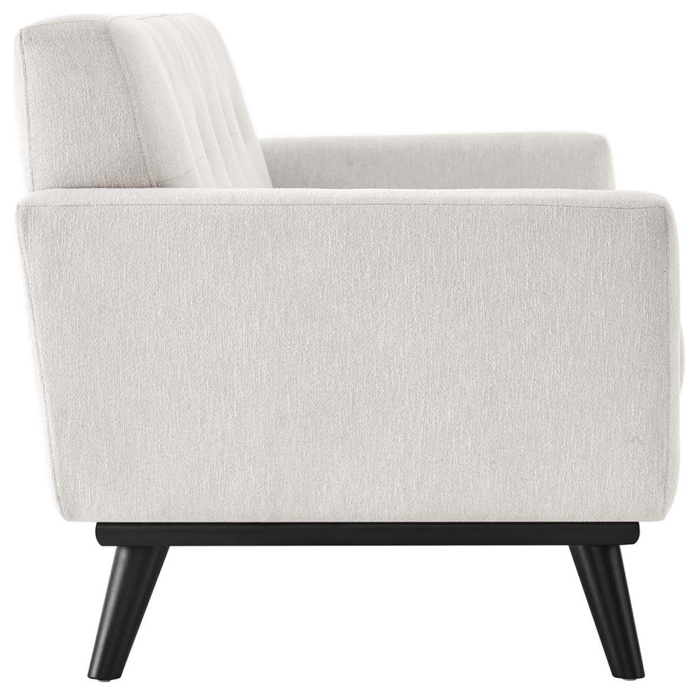 Engage Herringbone Fabric Loveseat, Ivory