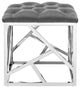 Modern Accent Chair Ottoman, Velvet Fabric Metal Steel, Gray