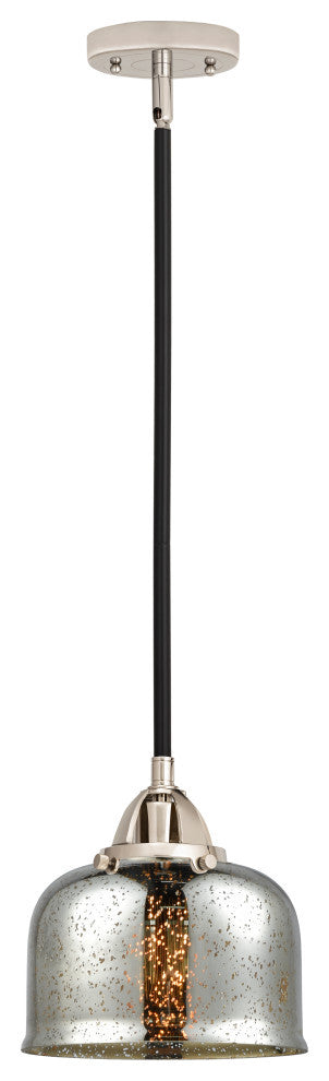 Large Bell Mini Pendant, Black Polished Nickel, Silver Plated Mercury