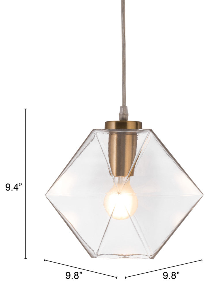 Pendant Ceiling Light Fixture, Glass, Steel Metal, Gold, Clear, Lounge Cafe