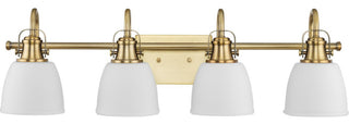 Preston Collection Four-Light Coastal Vintage Brass Bath and Vanity Light