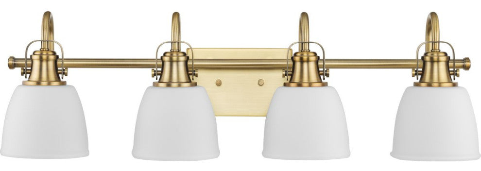 Preston Collection Four-Light Coastal Vintage Brass Bath and Vanity Light