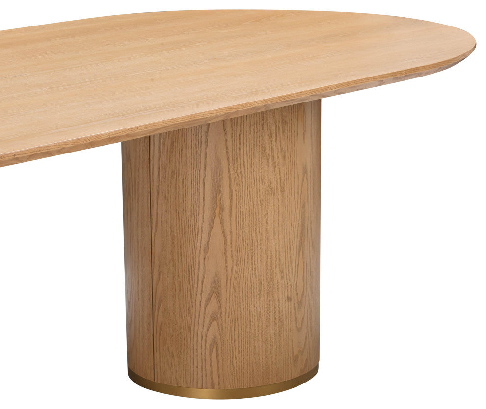 Brandy Natural Ash Wood Oval Dining Table