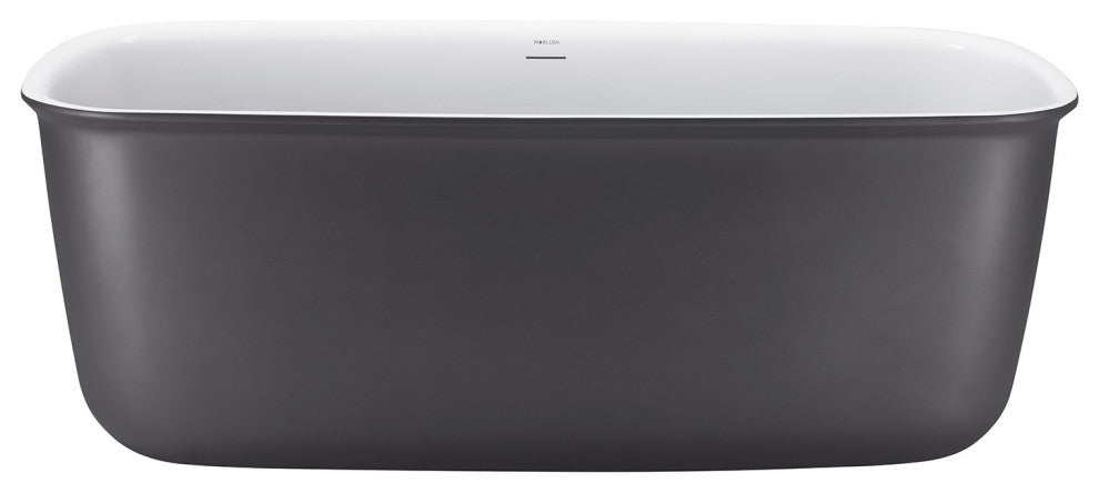 Mokleba 62"Freestanding Contemporary Bathtub with Drain and Overflow, Grey