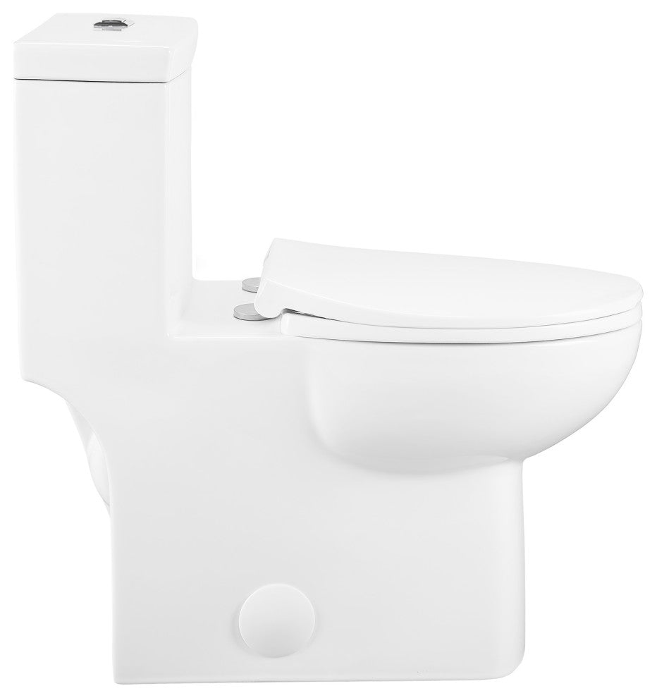 Classe One-Piece Toilet Dual Flush 0.8/1.28 GPF, Glossy White