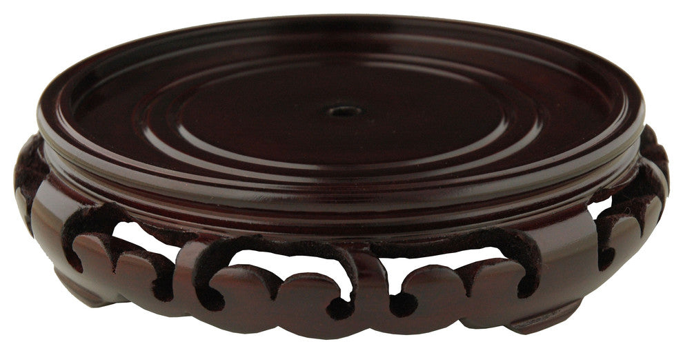 Rosewood Carved Pedestal Stand, 8.5" Base Diameter