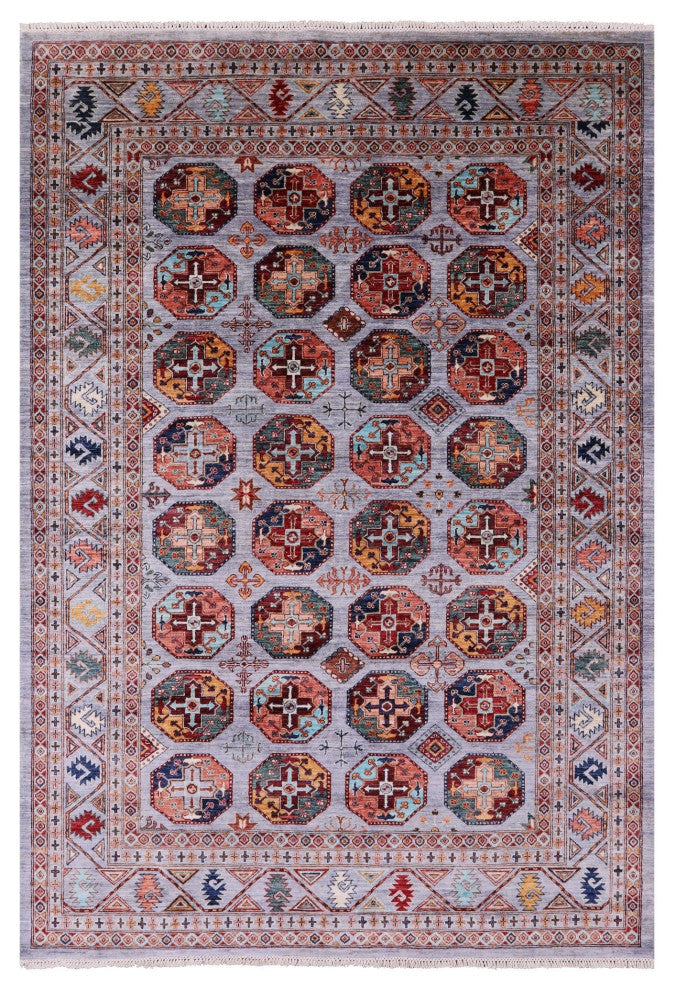 6' 10" X 9' 10" Hand-Knotted Bokhara Wool Rug - Q12748