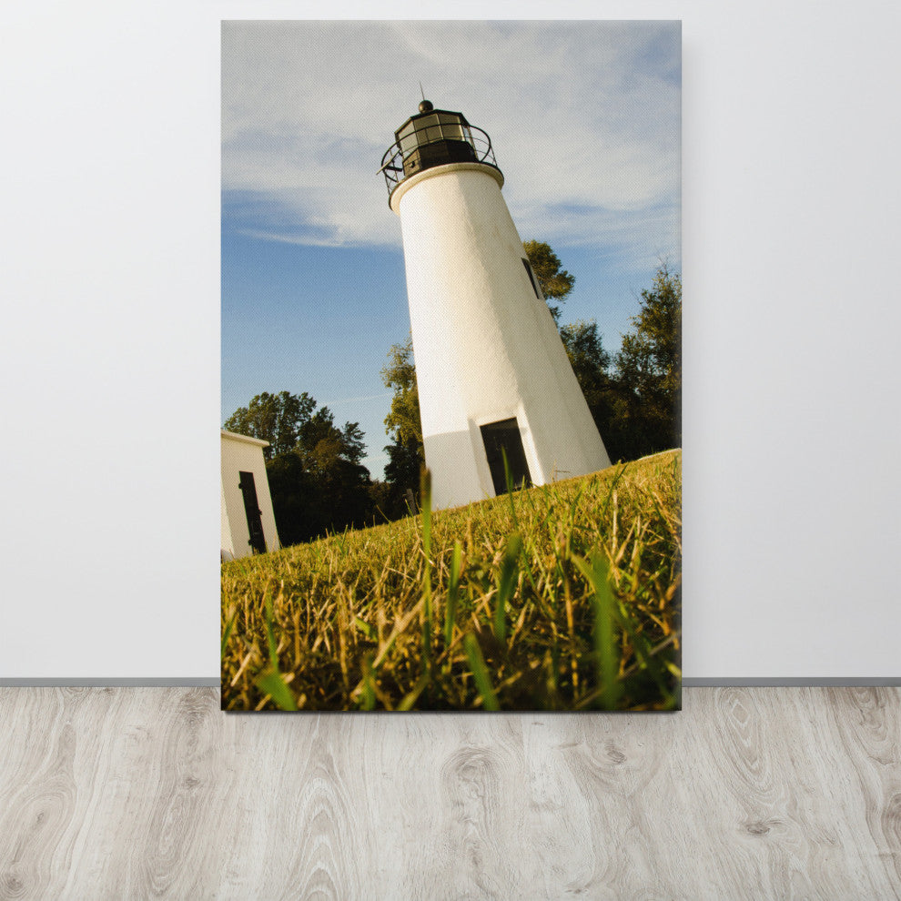 Turkey Point Lighthouse Coastal Landscape Photography Canvas Wall Art, 24" X 36"