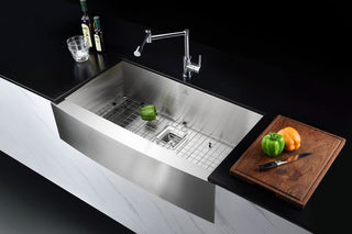 Stainless Steel 32" 0-Hole Single Bowl Kitchen Sink,Brushed Satin