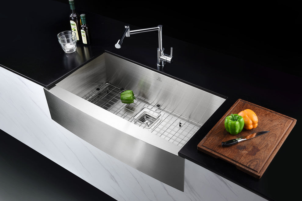 Stainless Steel 32" 0-Hole Single Bowl Kitchen Sink,Brushed Satin