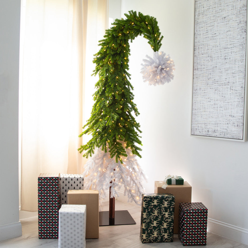 7ft. Holiday Green and White Santa's Hat Christmas Tree