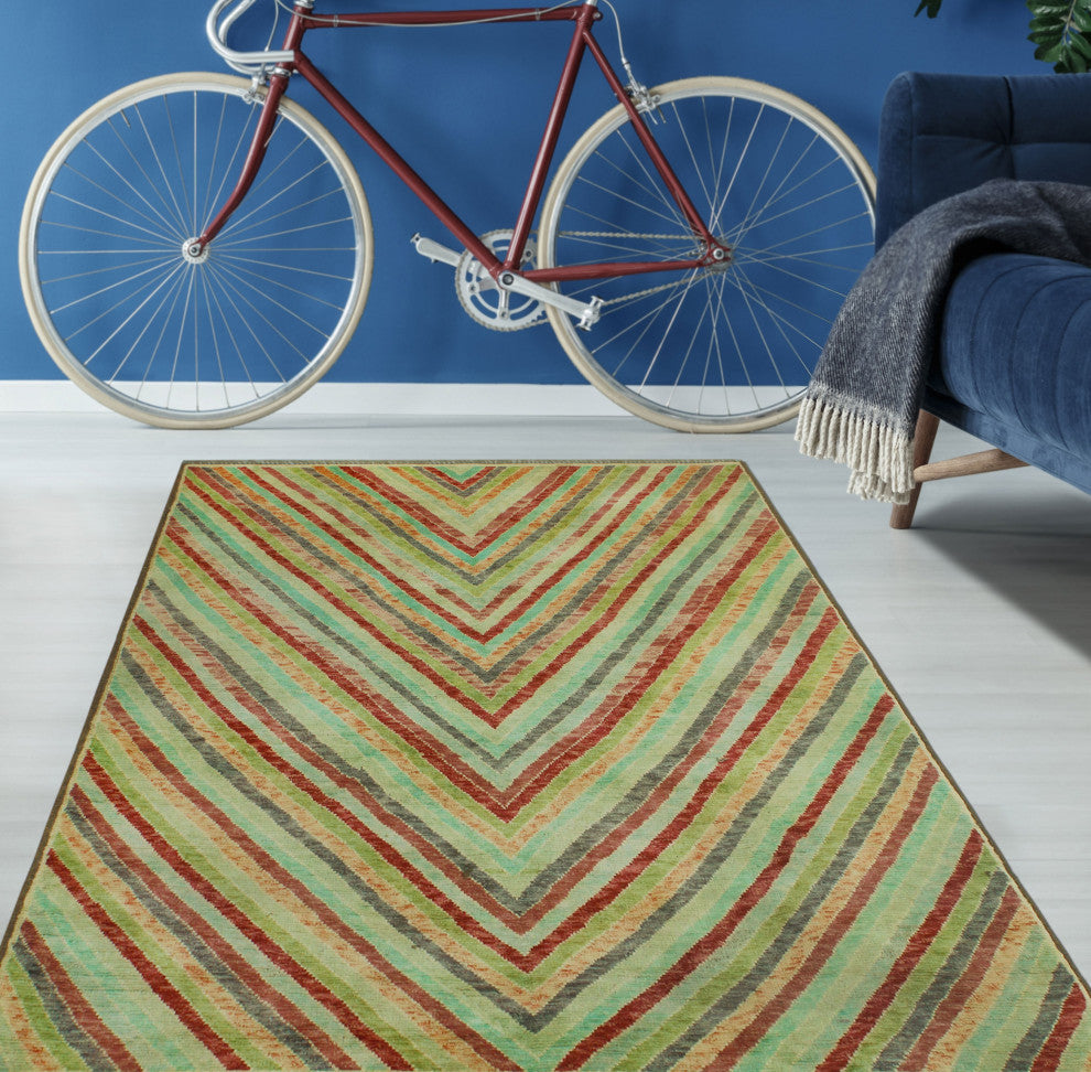 Winchester Kilim Chaunce Burgundy/Light Green Rug, 4'9x6'5