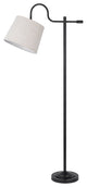 63" Bronze Adjustable Traditional Shaped Floor Lamp With Gray Square Shade