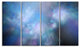 Perfect Light Blue Starry Sky, Abstract Canvas Art Print, 48"x28", 4 Panels