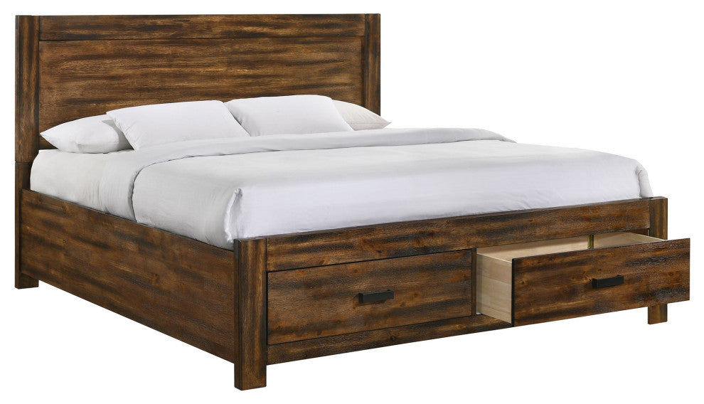 Picket House Furnishings Wren King Platform Storage Bed, Chestnut