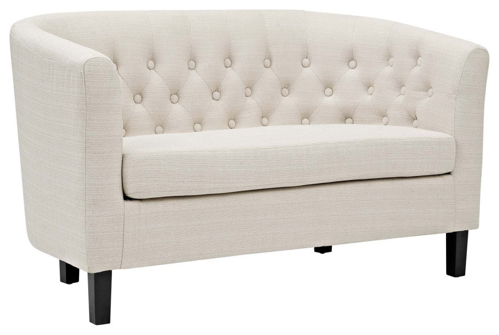 Prospect 3 Piece Upholstered Fabric Loveseat and Armchair Set, Beige